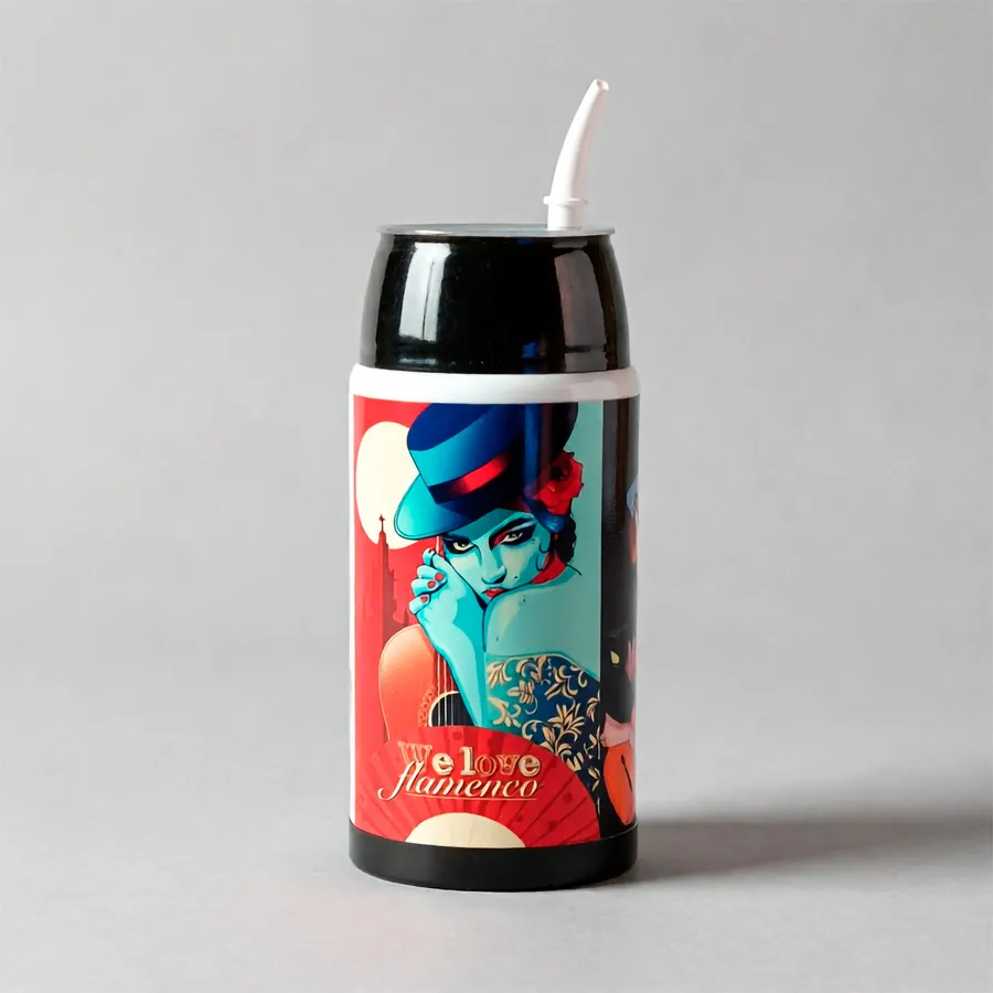 Mate térmico con ilustración estampada